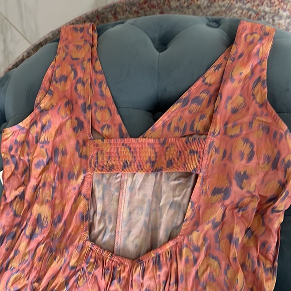 NWT XS Anthropologie Peach Leopard Jumpsuit - Picture 5 of 6